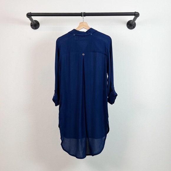 NWT Prana Scheena Button Down Tunic Top in Navy Blue - Picture 5 of 6